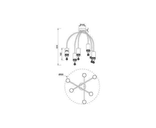 Потолочная люстра Vele Luce Pioggia VL4283L06, изображение 4