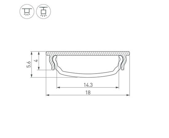 Профиль Arlight ARH-Bent-W18-2000 Anod Black 039588, изображение 2