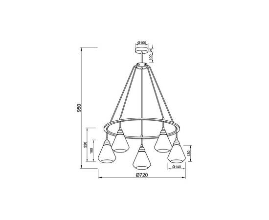 Подвесная люстра Vele Luce Norina VL5842P05, изображение 5