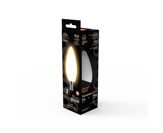 Лампа светодиодная филаментная Gauss E14 9W 3000К матовая 103201109, изображение 4