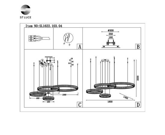 Подвесная светодиодная люстра ST Luce Tivoli SL1622.103.04, изображение 5