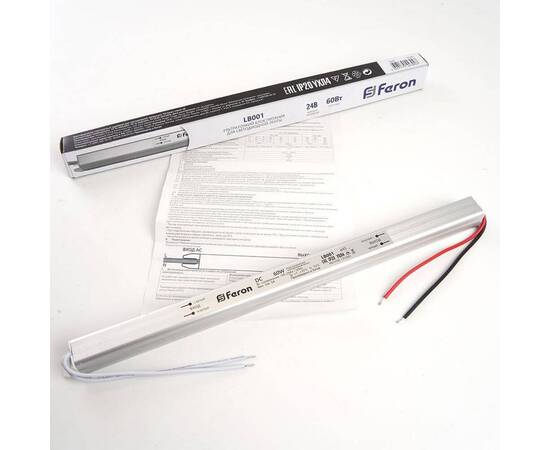 Блок питания для светодиодной ленты Feron LB001 24V 60W IP20 2,5A 48014, изображение 3