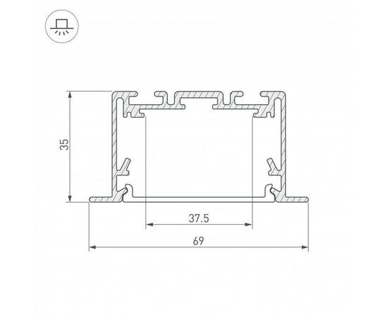 Профиль Arlight S2-Linia69-F-2500 Seamless Anod 029470, изображение 3