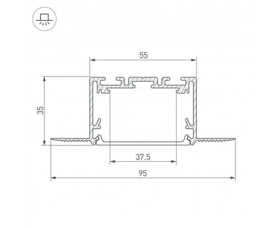 Профиль Arlight SL-Linia55-Fantom-2500 Seamless Anod 029507, изображение 3