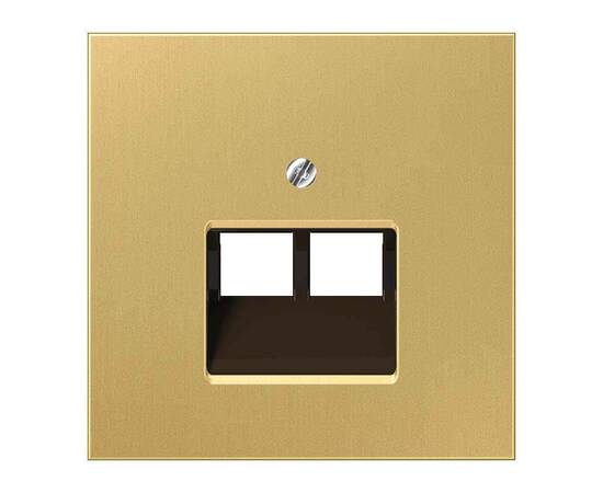 Накладка 2-ой наклонной телефонной/компьютерной розетки Jung LS 990 латунь Classic ME2969-2UAC