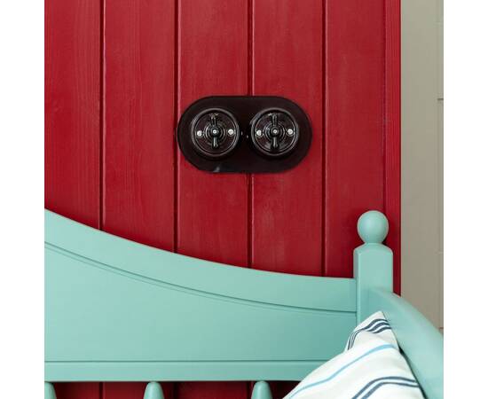 Выключатель двухклавишный на 4 положения Werkel Ретро черный W5620008 4690389166747, изображение 2