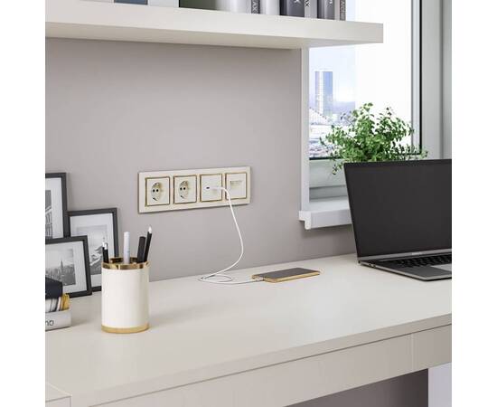 Рамка на 4 поста Werkel Snabb слоновая кость/золото W0041932 4690389160929, изображение 2