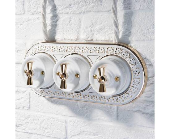 Набор ручек выключателя Werkel Ретро золото W6442138 4690389166259, изображение 2