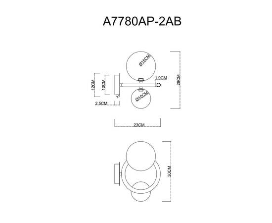 Бра Arte Lamp Albus A7780AP-2AB, изображение 4