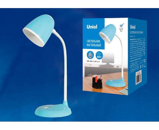 Настольная лампа Uniel Standard TLI-228 Blue E27 UL-00003652, изображение 2