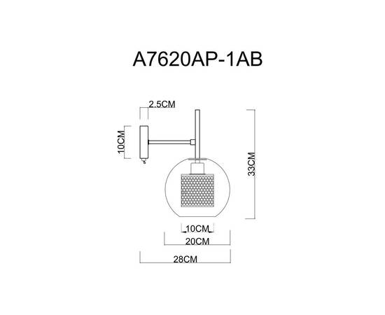 Бра Arte Lamp Manchester A7620AP-1AB, изображение 5