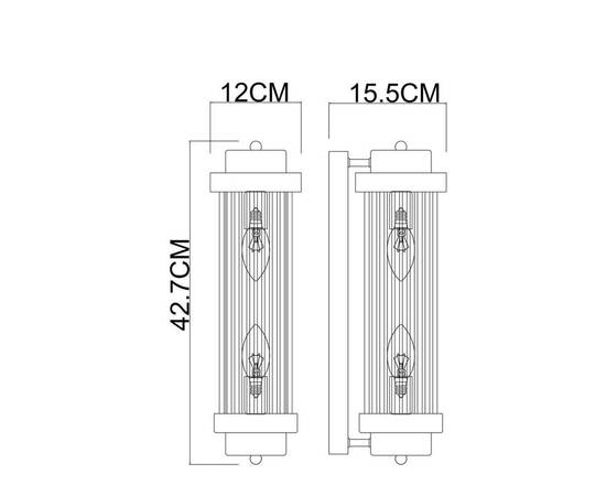 Настенный светильник Arte Lamp Hanna A1070AP-2BK, изображение 2