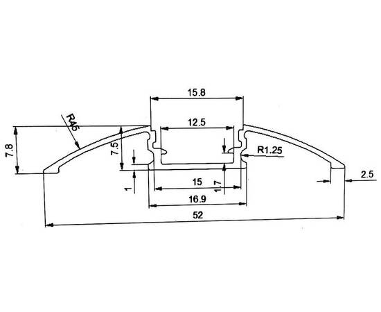 Профиль алюминиевый SWG ARC-608FL 000903, изображение 4