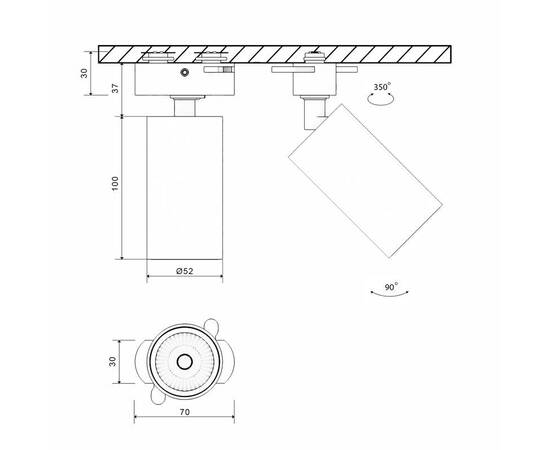 Основание для трекового светильника SWG MINI-VL-M2-WH 004860, изображение 2