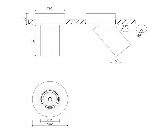 Основание для встраиваемого светильника SWG MINI-VL-M7-BL 004871, изображение 2