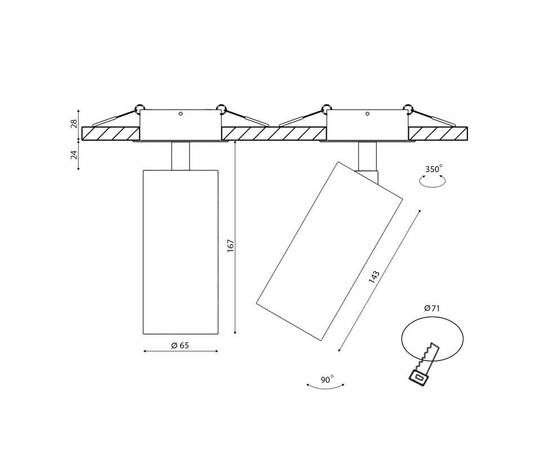 Основание для встраиваемого светильника SWG VL-M4-WH 003418, изображение 3