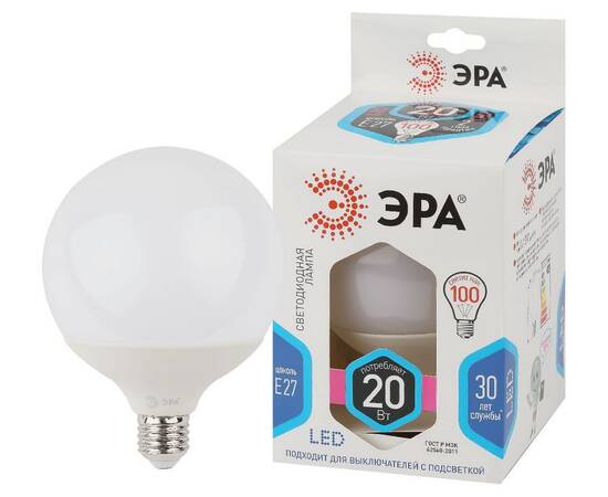 Лампа светодиодная Эра E27 20W 4000K LED G120-20W-4000K-E27 Б0049081