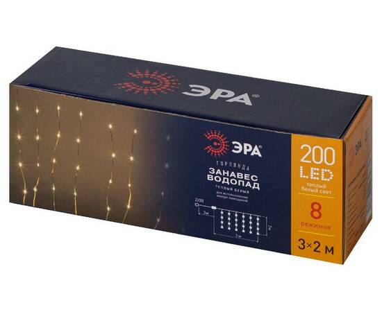 Светодиодная гирлянда Эра ENIN-200WL Б0060416, изображение 2