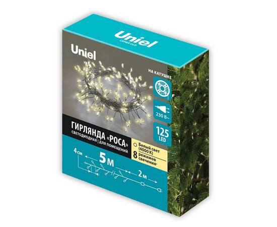 Гирлянда Роса Uniel ULD-S0500-125/DTA WARM WHITE IP20 DEWDROP UL-00012122, изображение 2