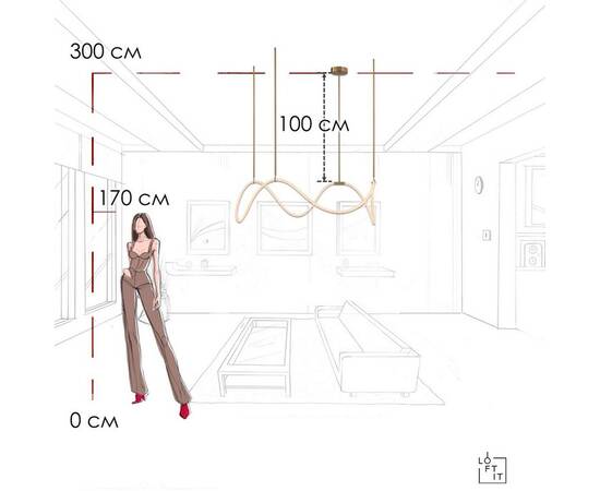 Подвесной светильник Loft IT Thread 10388P/C Brass, изображение 8
