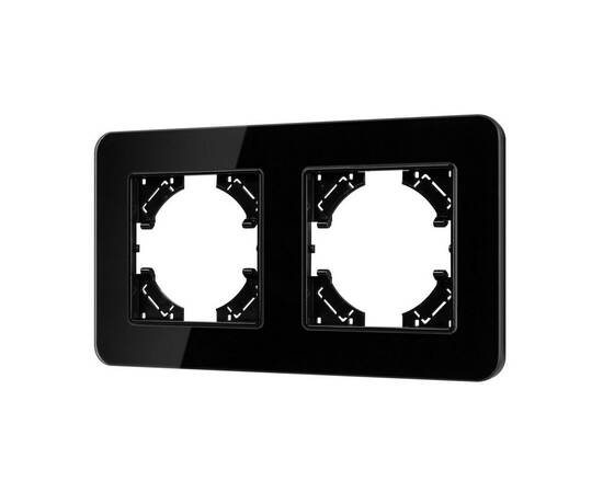 Рамка на 2 поста стеклянная Arlight FRM-OMALI-GS-2-BK 049693