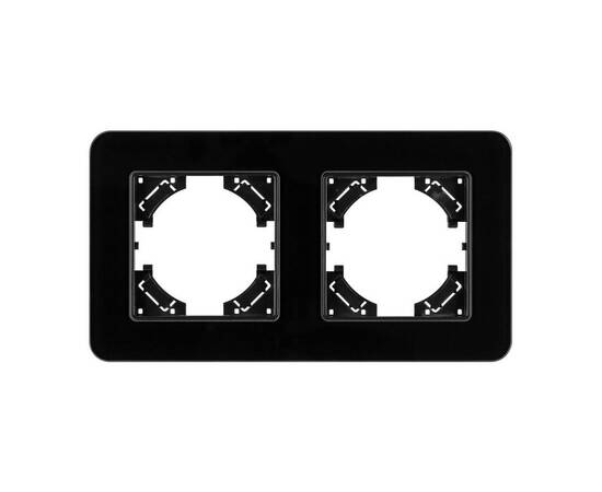 Рамка на 2 поста стеклянная Arlight FRM-OMALI-GS-2-BK 049693, изображение 2