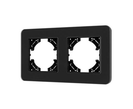 Рамка на 2 поста стеклянная Arlight FRM-OMALI-SFGS-2-BK 049709