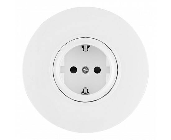 Розетка круглая с/з и шторками и рамкой Arte Milano SET08-1-40-1 white, изображение 2