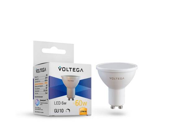 Лампа светодиодная диммируемая Voltega GU10 5W 2700K 7238