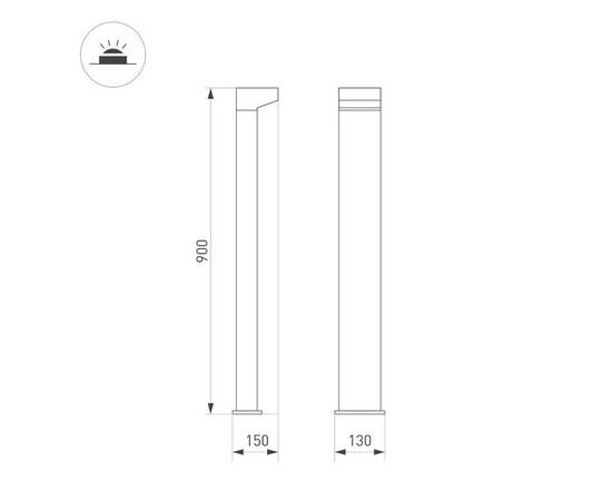 Ландшафтный светильник Arlight LGD-JASMUS-BOLL-H900-12W Warm3000 (BK, 93 deg, 230V) 050732, изображение 2