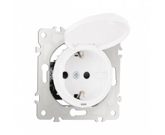 Розетка с заземлением, шторками и защитной крышкой Arte Milano 202.41-1.white, изображение 7