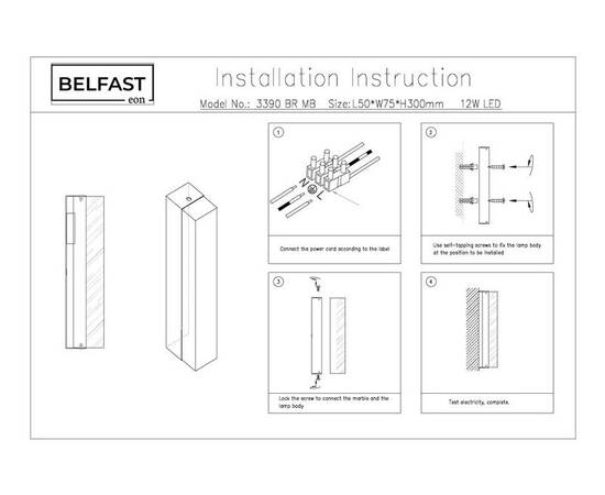 Настенный светильник Belfast Ravenhill 3390 BR MB, изображение 8