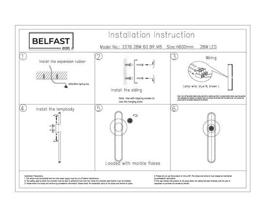 Настенный светильник Belfast Ravenhill 2276 28W 60 BR MB, изображение 7