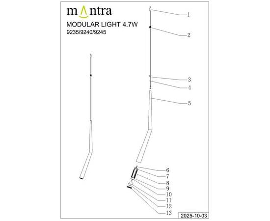 Подвесная люстра Mantra Boomerang 9369+9240 (8L), изображение 12