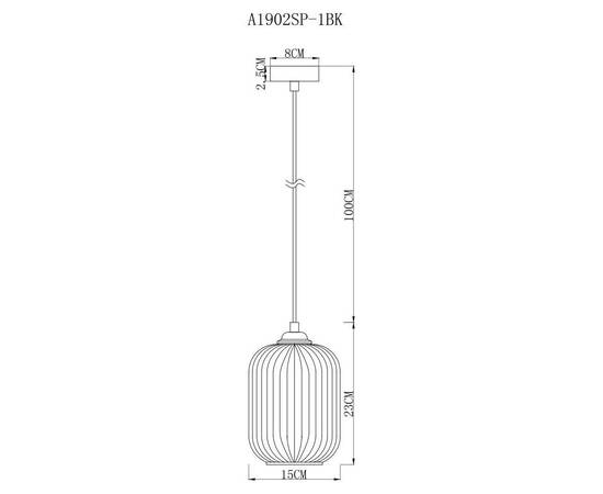 Подвесной светильник Arte Lamp Arwen A1902SP-1BK, изображение 3