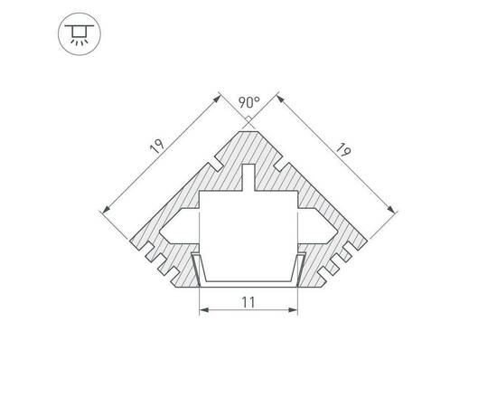 Профиль Arlight PDS45-T-3000 ANOD 018961, изображение 3