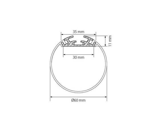 Профиль с рассеивателем Arlight SL-ROUND-D60-2500 ANOD+OPAL 020474, изображение 2