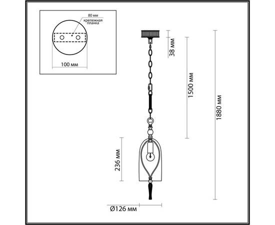 Подвесной светильник Odeon Light Neo Bell 4892/1, изображение 2