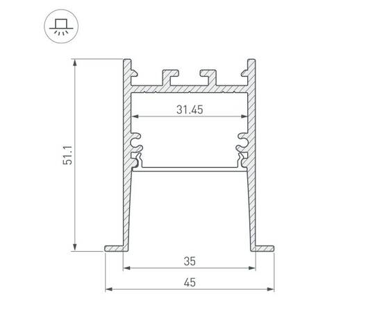 Профиль Arlight SL-Comfort-4551-F-2000 Anod Black 031766, изображение 2
