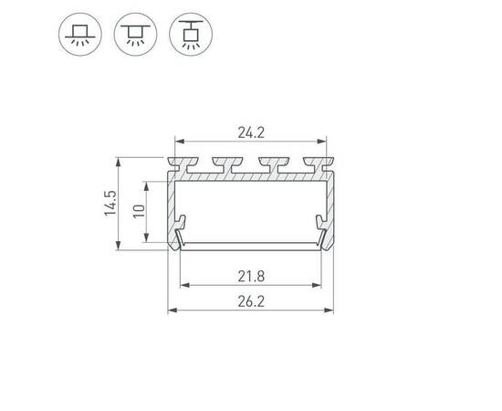 Профиль Arlight PLS-LOCK-H15-2000 ANOD 027737, изображение 3