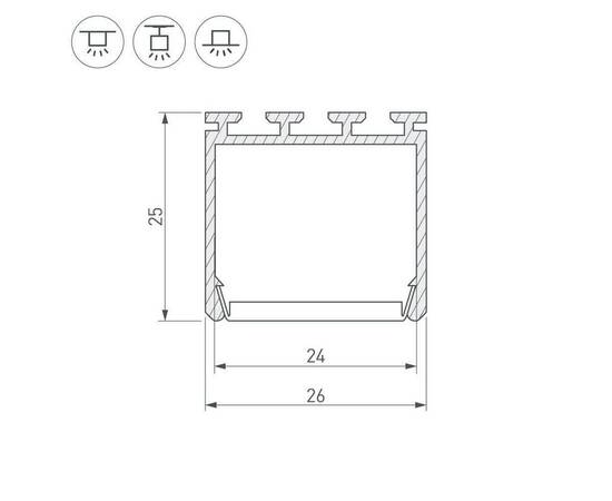 Профиль Arlight PLS-LOCK-H25-2000 ANOD 016386, изображение 3