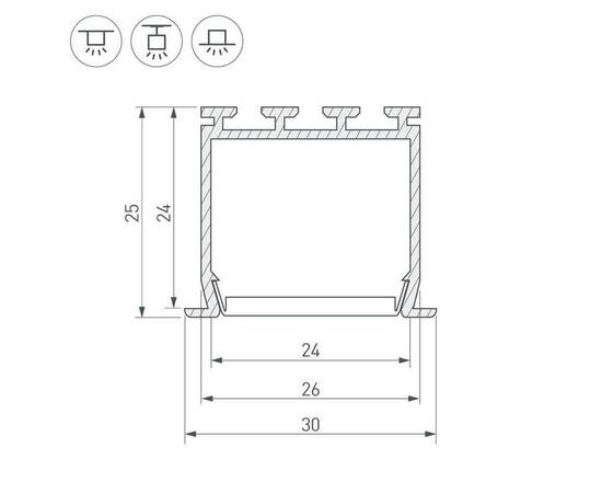 Профиль Arlight PLS-LOCK-H25-FS-2000 ANOD 016446, изображение 2