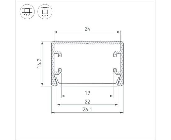 Профиль Arlight PLS-LOCK-H16-SMT-2000 ANOD BLACK (Arlight, Алюминий) 033295, изображение 2