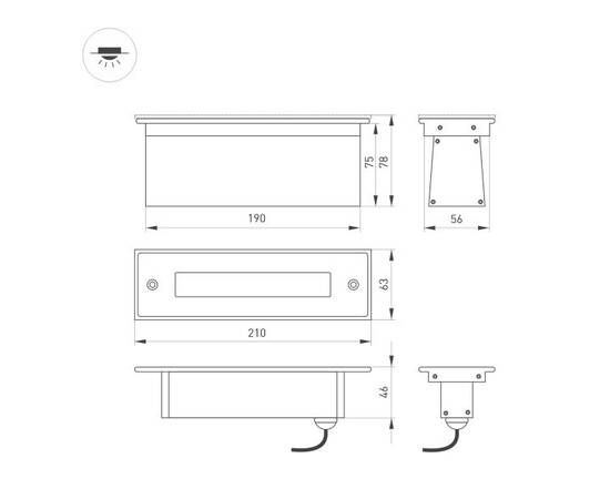 Ландшафтный светодиодный светильник Arlight LTD-Line-Tilt-S210-8W Day4000 034827, изображение 2