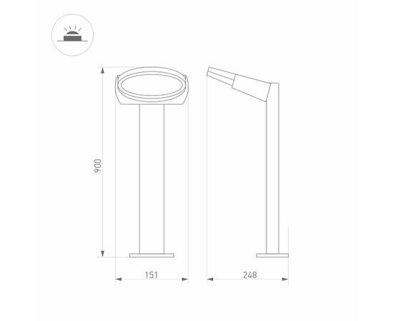 Уличный светодиодный светильник Arlight LGD-Eye-Boll-H900-6W Warm3000 029984, изображение 2