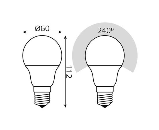 Лампа светодиодная Gauss E27 10W 4100K матовая 202502210, изображение 2