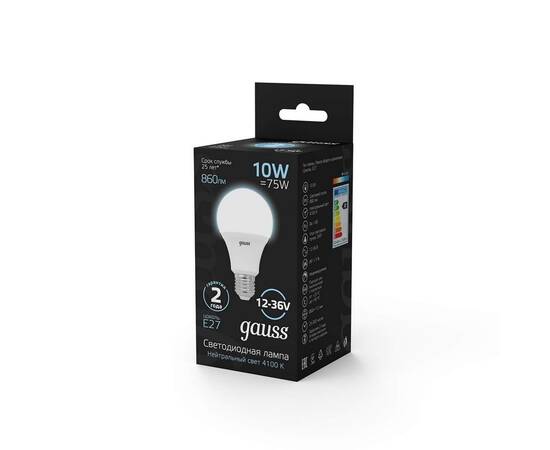 Лампа светодиодная Gauss E27 10W 4100K матовая 202502210, изображение 5
