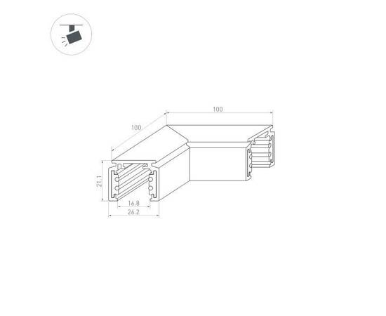 Коннектор L-образный внешний Arlight Mag-Orient-Con-2620-L90 036020, изображение 2
