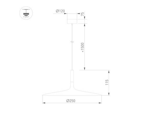 Подвесной светодиодный светильник Arlight SP-Fiore-R250-8W Warm3000 035953, изображение 2