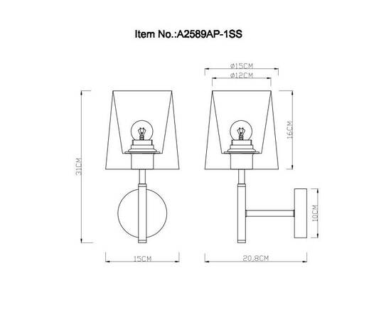Бра Arte Lamp Rodos A2589AP-1SS, изображение 4